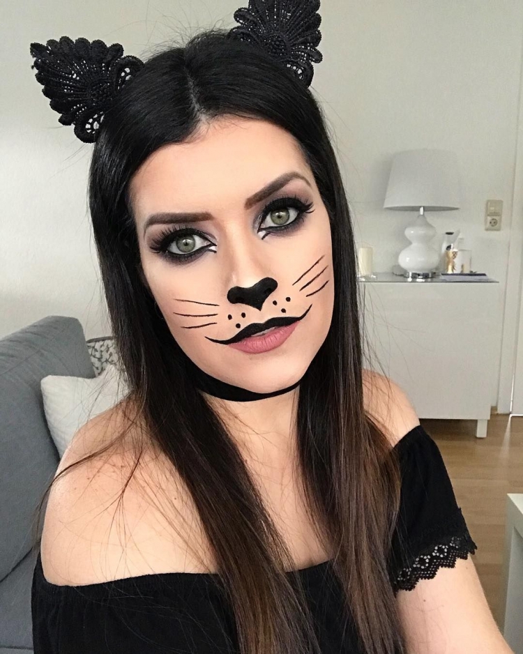 Макияж кошки на Хэллоуин