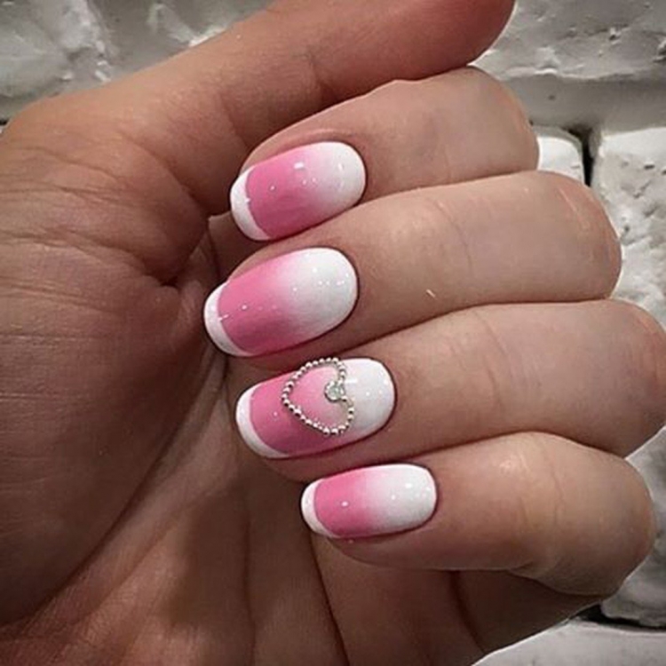 Френч розовый с белым