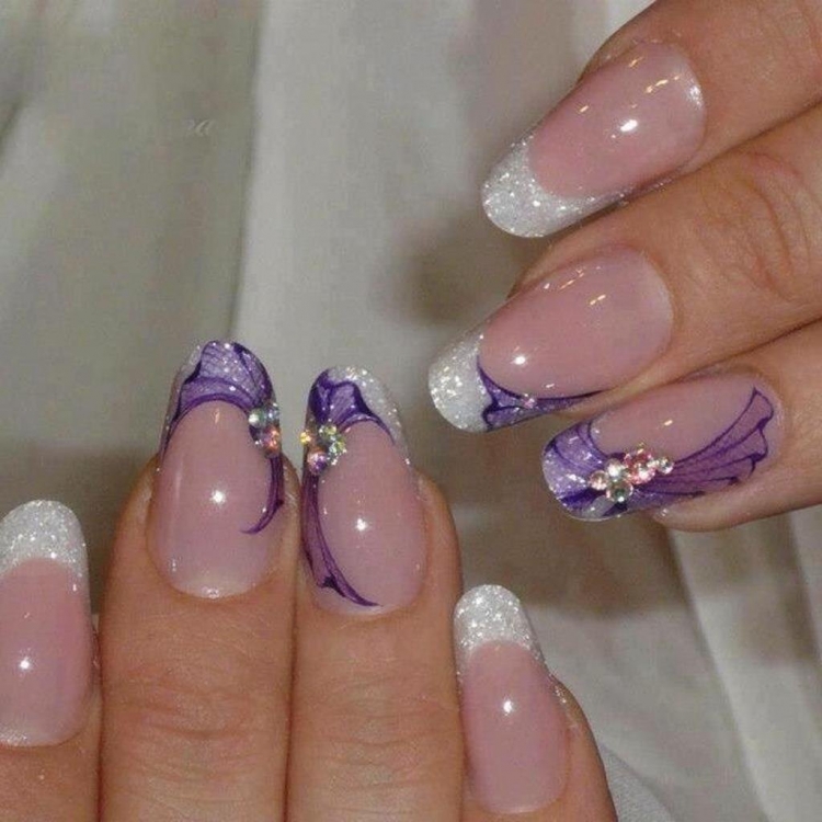 Френч фиолетовый с белым
