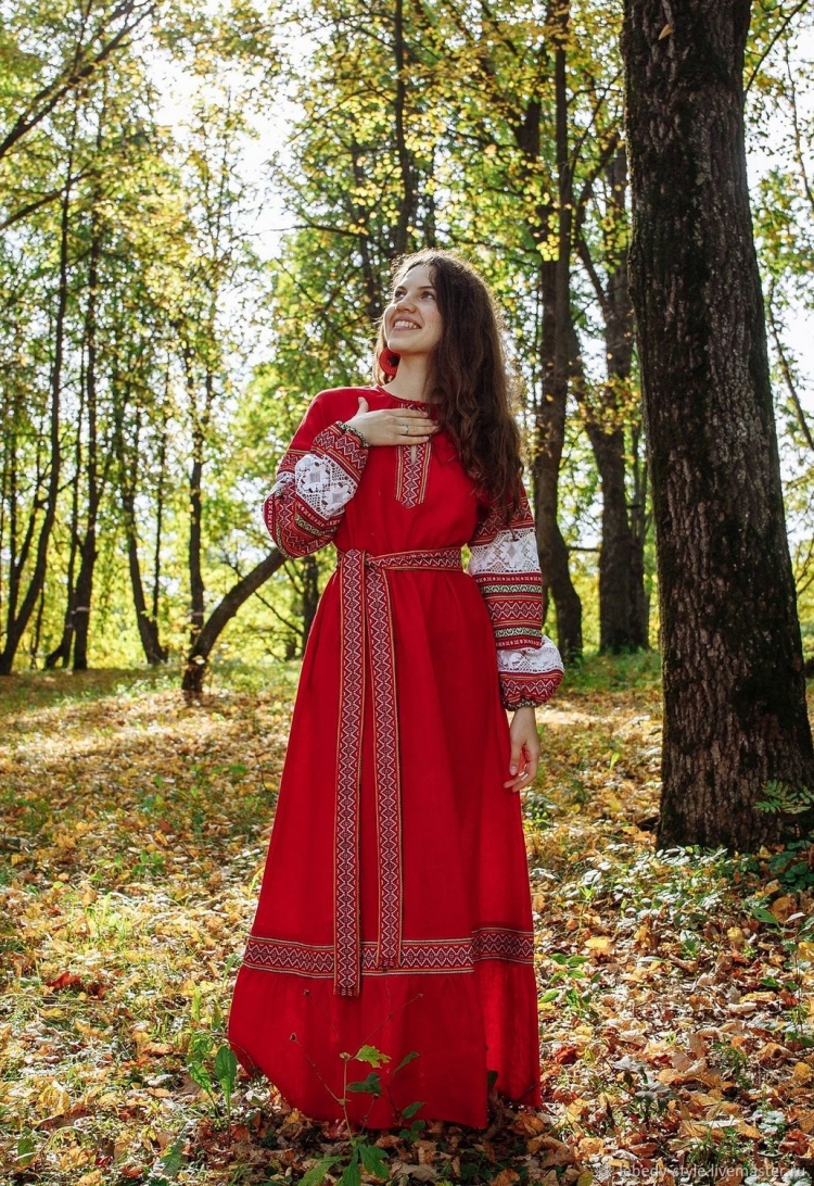 Свадебное платье в русском народном стиле