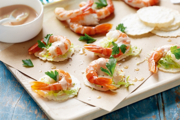 Закуски с креветками