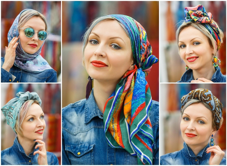 Платок на голову на лето