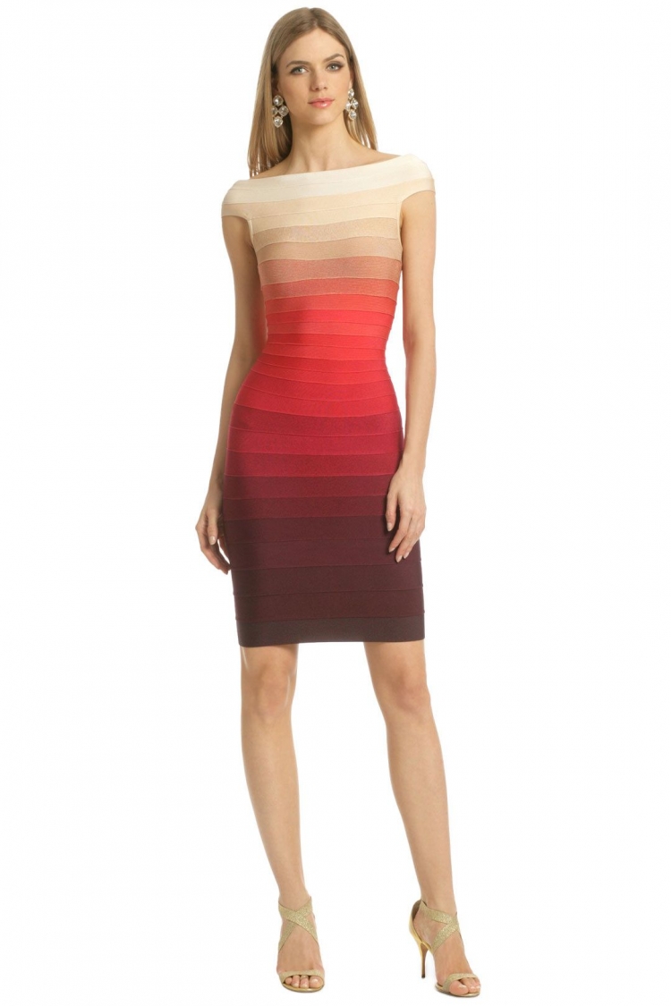 Herve Leger золотое платье