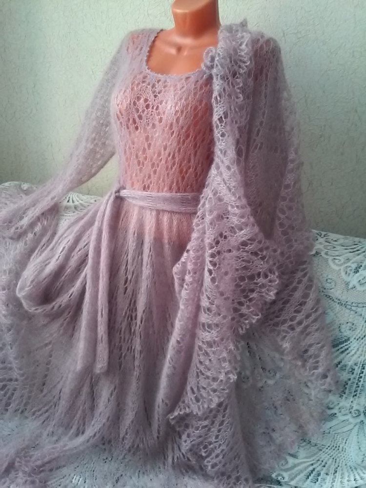 Ажурное платье из мохера