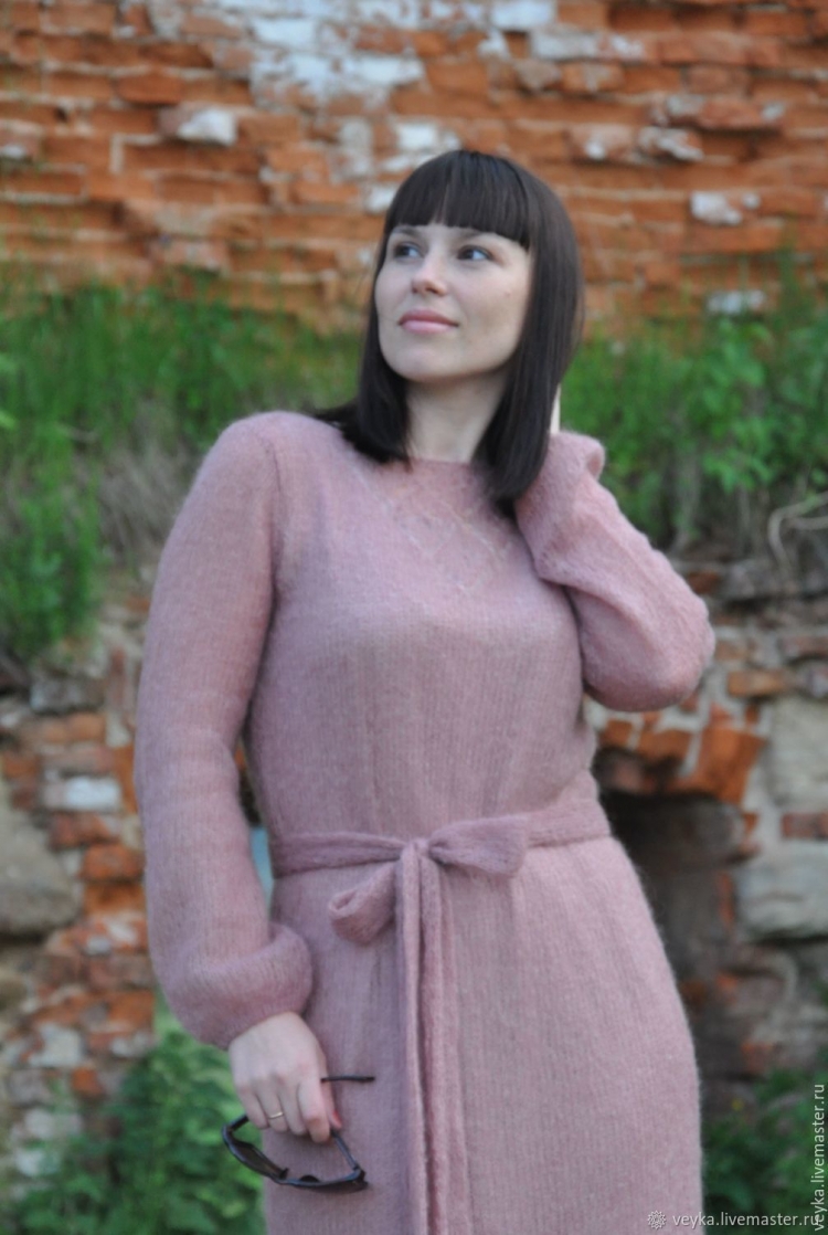 Вязаные платья из тонкого мохера